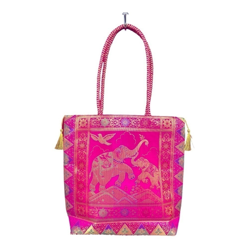 Nirvana Handicraft Silk Hand Bag/Shoulder/Tote Bag For Ladies/Girls